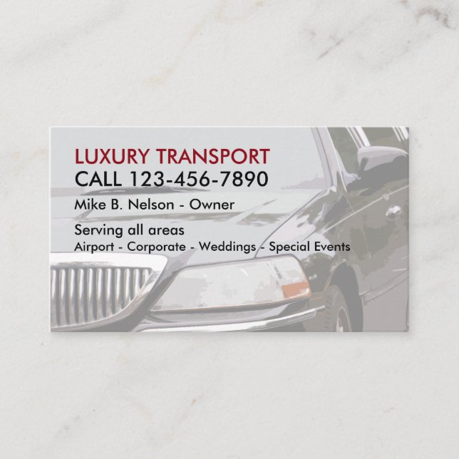 Luxustransport Visitenkarte (Vorderseite)