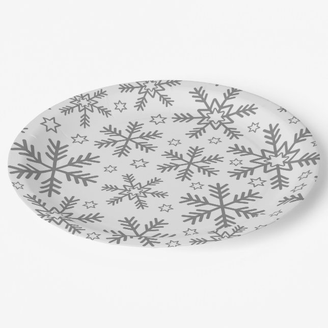 Luxusweihnachtsmuster Pappteller (Schrägansicht)