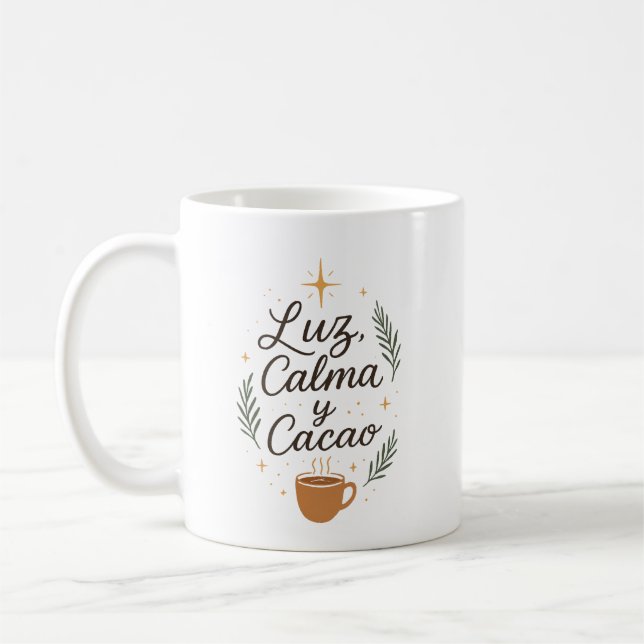 ✨ Luz, Calma y Cacao – Diseño Navideño Aesthetic  Kaffeetasse (Links)