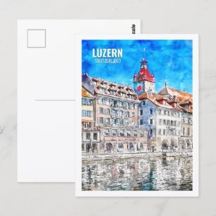 Luzern Schweiz Berühmtes Wassersportzentrum Postkarte