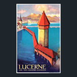 Luzern, Schweiz, Blick auf See und Turm, Poster<br><div class="desc">Perfektes Bild für Ihr neues Druckdesign. Es könnte ein schönes Geschenk oder "letzte Touch" für die Dekoration von Zuhause sein.</div>