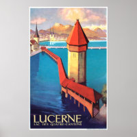 Luzern, Schweiz, Blick auf See und Turm,
