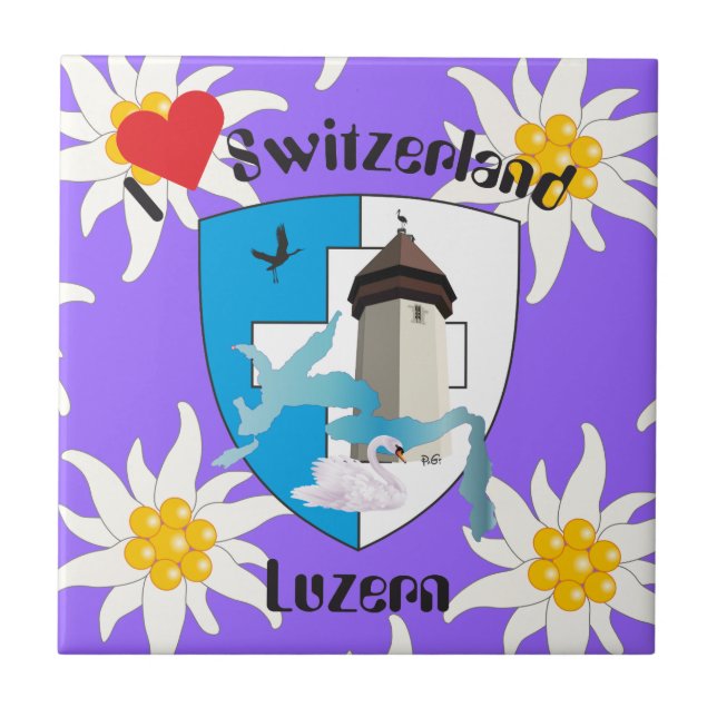 Luzern Schweiz Fliese (Vorderseite)