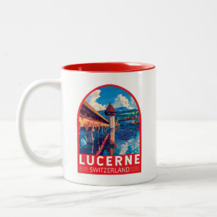 Luzern Schweiz Reise Kunst Vintage Zweifarbige Tasse