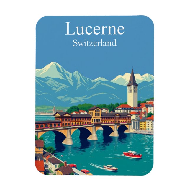 Luzern, Schweiz Reisen Alpen Stadtrundgang Magnet (Vertikal)
