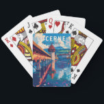 Luzern Schweiz Tourismus Vintag Spielkarten<br><div class="desc">Luzerner Retrovektor-Reisedesign. Luzern,  eine Kompaktstadt in der Schweiz,  bekannt für ihre bewahrte mittelalterliche Architektur,  liegt inmitten schneebedeckter Berge am Vierwaldstättersee.</div>