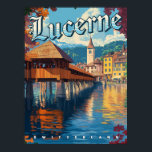 Luzern Schweiz Vintage Travel Poster<br><div class="desc">Erleben Sie den Charme Luzerns mit diesem Vintage-Reiseplakat mit der Retro-Kunst der malerischen Stadt Schweiz. Dieses Plakat ist perfekt für Sammler,  Reisende und Kunstliebhaber geeignet und zeigt die atemberaubende Architektur und landschaftliche Schönheit Luzerns. Ideal für das Senden einer herzlichen Nachricht oder das Hinzufügen zu Ihrer ReiseMemorabilia-Sammlung.</div>