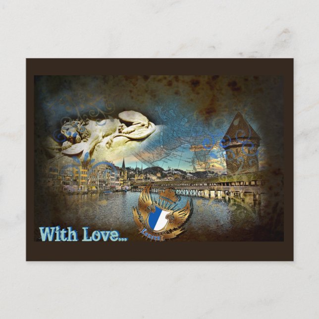 LUZERN Vintage Grunge - Carte postale (Devant)