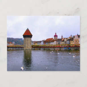 Luzerner Altstadt - Mühlbrücke und Ufer Postkarte