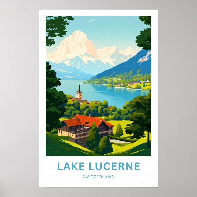 Luzerner See Schweiz Tourismus Print Poster (Vorne)