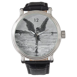 Luzifer als Satan, Teufel oder Engel? Vintage Farb Armbanduhr