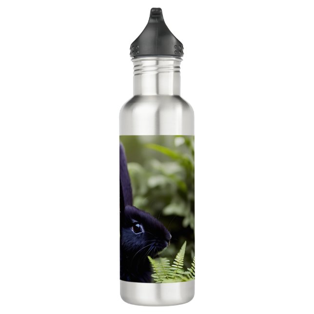 Luzifer der Schwarze Hase: Ein dunkles Bündel Misc Edelstahlflasche (Rechts)