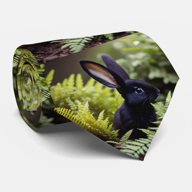 Luzifer der Schwarze Kleine Hase, Neck Tie Krawatte (Gerollt)