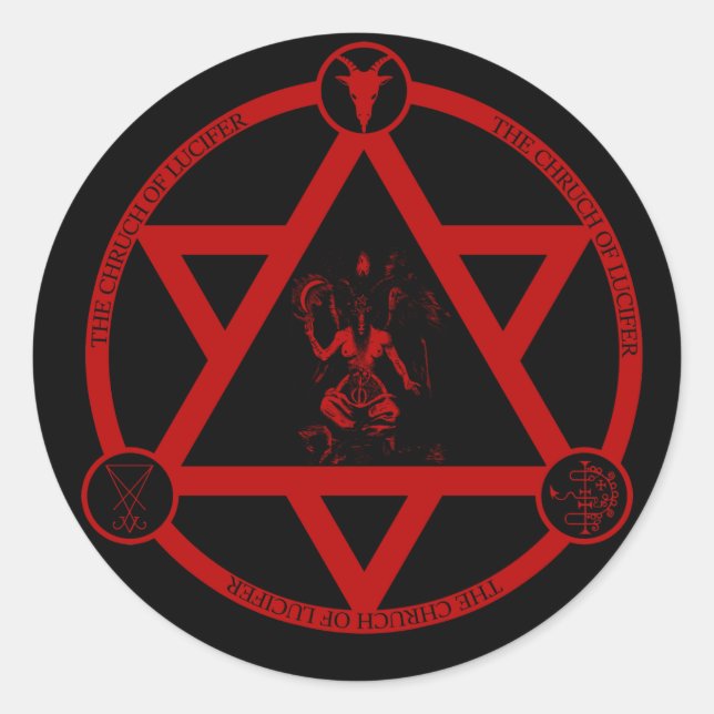 Luzifer-Kirche - Offizieller Logo-Aufkleber (x6) Runder Aufkleber (Vorderseite)