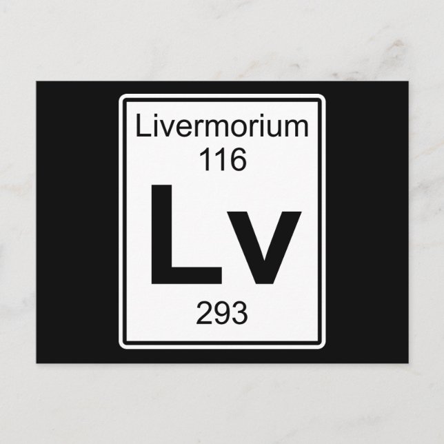 Lv - Livermorium Postkarte (Vorderseite)