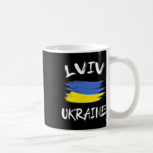 Lviv Ukraine Souvenir Ukrainische Landesflagge Bür Kaffeetasse
