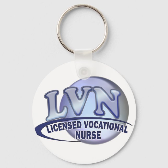 LVN Fun Blue Logo-LIZENZIERTE BERUFLICHE KRANKHEIT Schlüsselanhänger (Vorderseite)