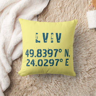 Lwiw Ukraine Latitude & Longitude beunruhigt Kissen