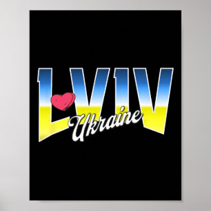 Lwiw Ukraine Patriotische Flagge Nationaler Stolz Poster