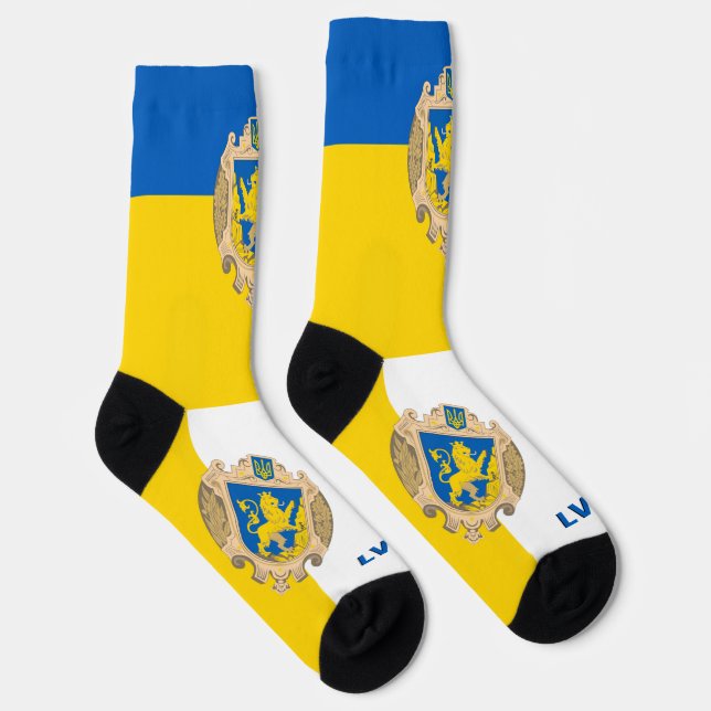 Lwiwer Socken, ukrainische Flagge, Patriotische Uk Socken (Rechts)