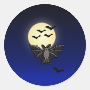 LWood Bat 2 Halloween Runder Aufkleber
