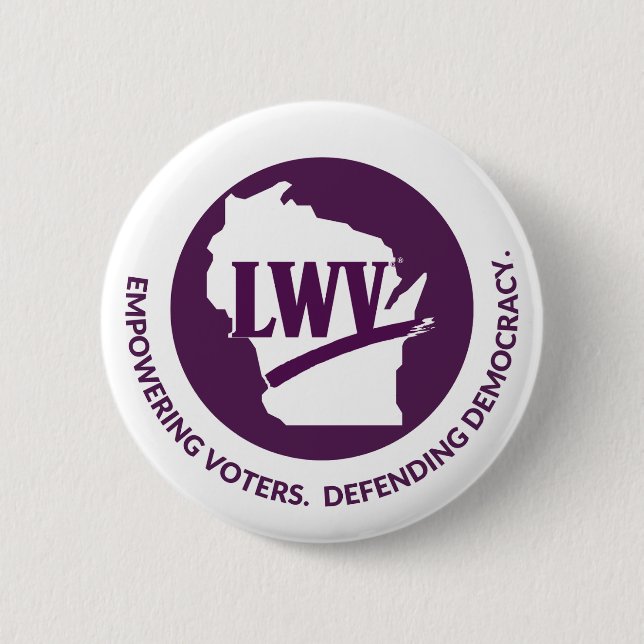 LWV Wisconsin-Logo-Taste - Weißer Hintergrund Button (Vorderseite)