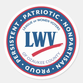 LWVOZ PATRIOTIC ・ NONPARTISAN ・ STOLZ ・ PERSISTENT RUNDER AUFKLEBER
