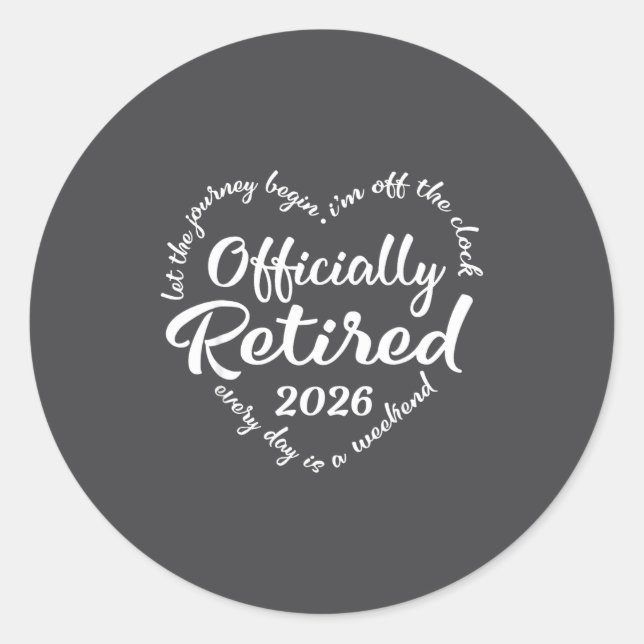 Ly Retired 2026 Hear For Women Retirement  Runder Aufkleber (Vorderseite)