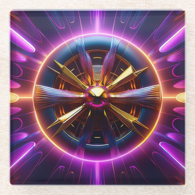 Lyapunov Fraktal Much manipuliert Glasuntersetzer (Vorderseite)