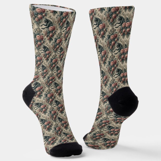 Lycans & Lullabies - Gotisches Viktorianisches Del Socken (Gewinkelt)