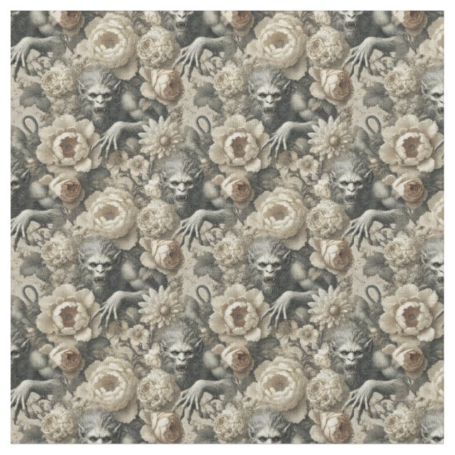 Lycanthropic Splendor - Gothic Dense Tile Stoff (Nahaufnahme)