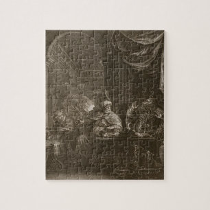 Lycaon gestaltete in einen Wolf, 1731 um (Stich)