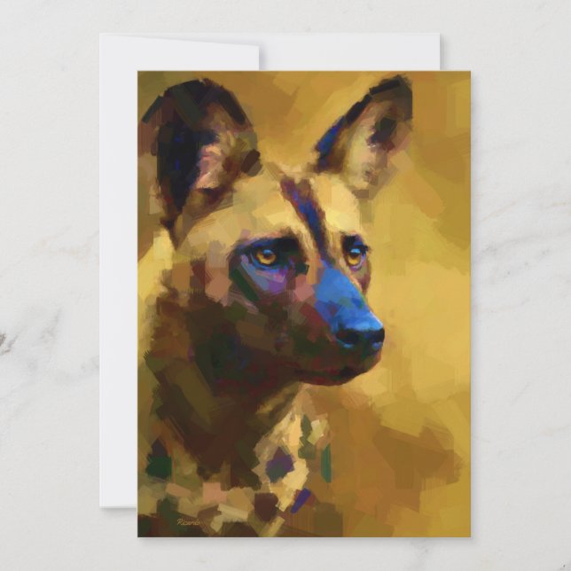 Lycaon Pictus Feiertagskarte (Vorderseite)