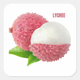 Lychee-Aufkleber Quadratischer Aufkleber