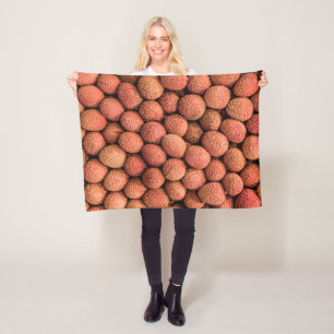 Lychee oder Litchi Frucht vegan und vegetarisch ge Fleecedecke
