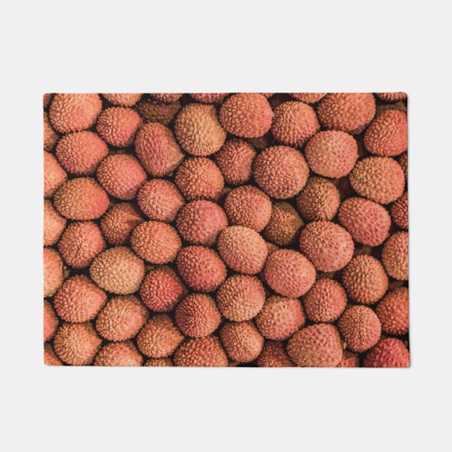 Lychee oder Litchi Frucht vegan und vegetarisch ge Fußmatte (Vorderseite)