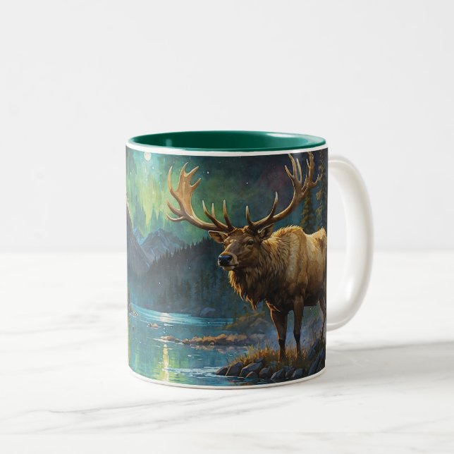 Lyck (Wapiti) & Northern Lights Zweifarbige Tasse (VorderseiteRechts)