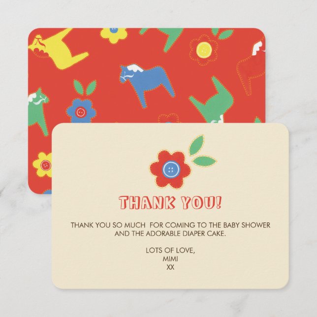 Lycka Till Vielen Dank Einladung (Vorne/Hinten)