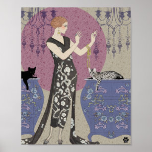 Lydia & Bengal in Mauve und Taupe Poster
