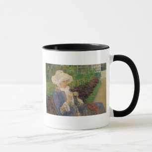 Lydia Crocheting im Garten von Marly, Mary Cass Tasse