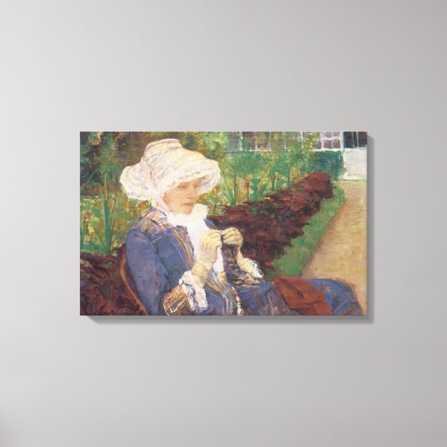 Lydia Crocheting in Garden at Marly, Mary Cassatt Leinwanddruck (Vorderseite)