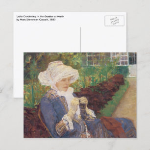 Lydia häkelnd im Garten von Marly, Mary Cassatt Postkarte