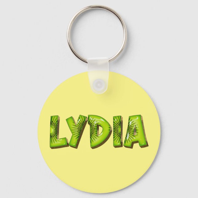 Lydia Name Kiwi Design Porte-clés (Recto)