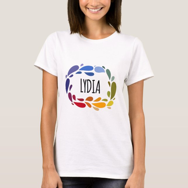 Lydia Name Niedlich-farbiges Geschenk namens Lydia T-Shirt (Vorderseite)