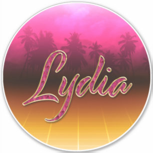 Lydia Prénom Golden Pink Autocollants
