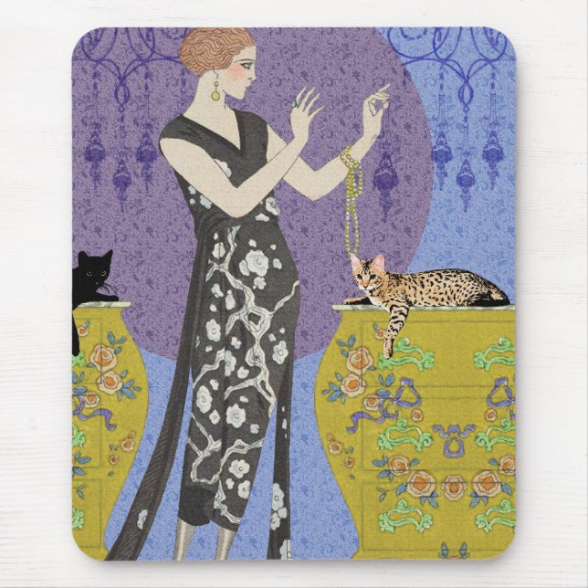 Lydia u. bengalisches in Gelbem und im Blau Mousepad (Vorne)