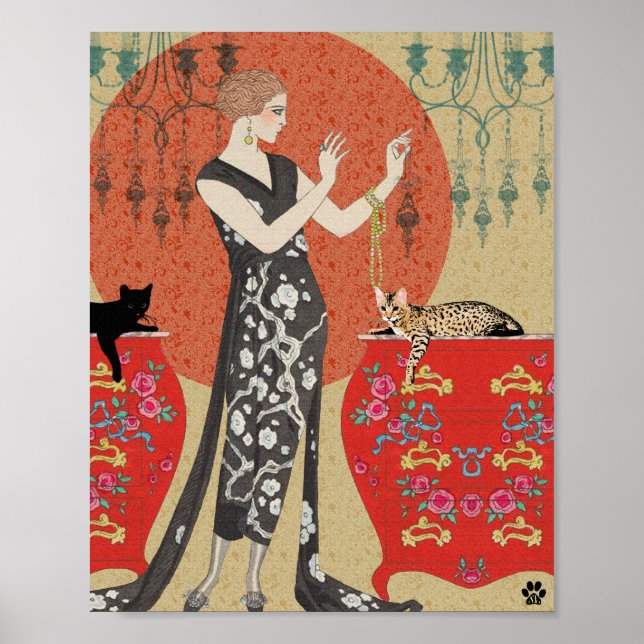 Lydia und Bengalisch in Rot und Gold Poster (Vorne)