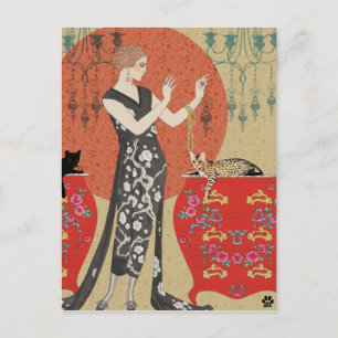 Lydia und Bengalisch in Rot und Gold Postkarte