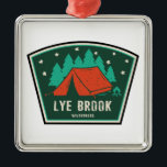 Lye Brook Wilderness Vermont Camping Ornament Aus Metall<br><div class="desc">Lye Brook Wilderness in southern Vermont is a forested high plateau in Green Mountain National Forest that offers hiking and backpacking on trails like the Lye Brook and Branch Pond trails to features such as Lye Brook Falls and remote ponds for quiet outdoor recreation.</div>