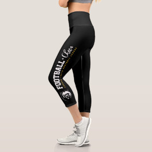 LYFL   Women's Lassen Football Black  Capri Leggings